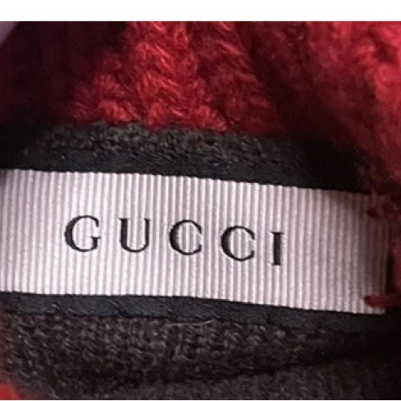 $1280 Gucci Women Lambskin Leather/Cashmere Gloves 8.5 - Picture 6 of 7